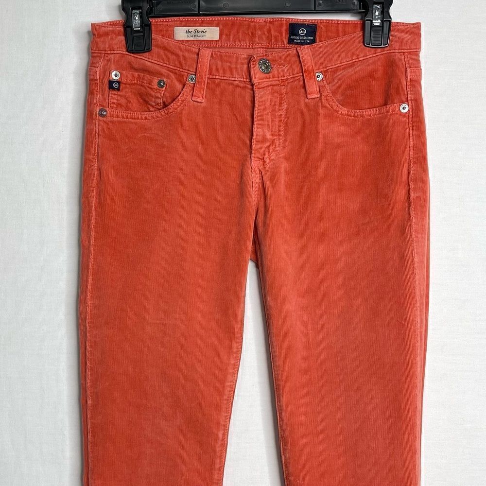 AG Adriano Goldschmied Corduroy Stevie Slim Straight Jeans  (Coral) - 26 - Picture 7 of 14